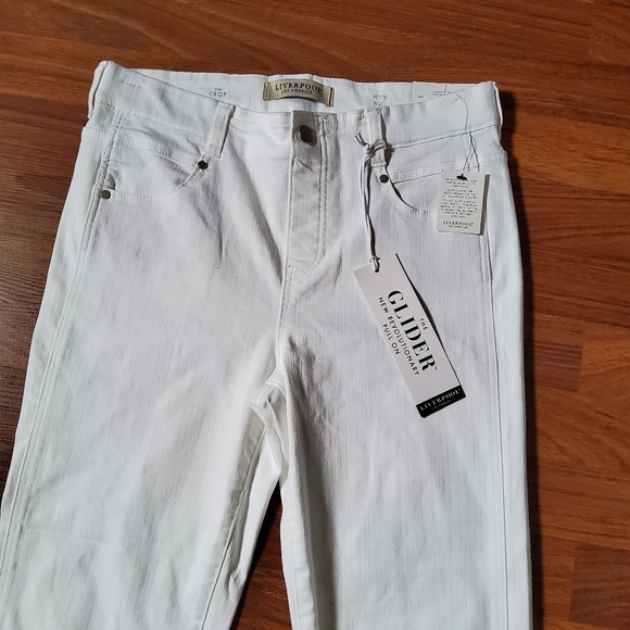 Liverpool GIA Glider The Crop Pull-On Jeans in Optic White Size Petite 6/28 New - Picture 5 of 12